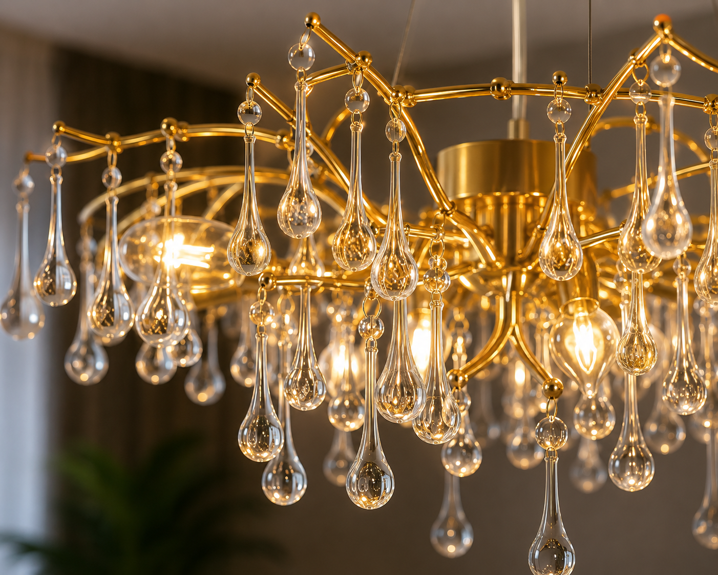 Candelabru Elegant cu 105 Cristale Decorative, Ø600 mm, 9xE14, Design Auriu – Model 27137/600 OG+FGD