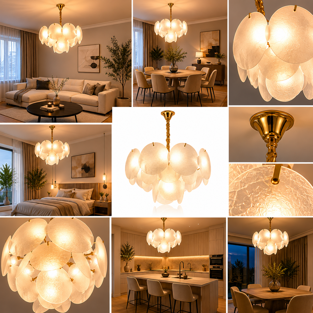 Candelabru modern cu abajururi din sticlă mata, 5 becuri E27, Ø40 cm, H25 cm, model 5867/400 TB