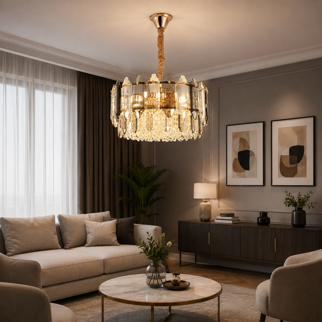 Candelabru elegant cu 9 brațe, soclu E27, finisaj clasic – model 20564/500FG