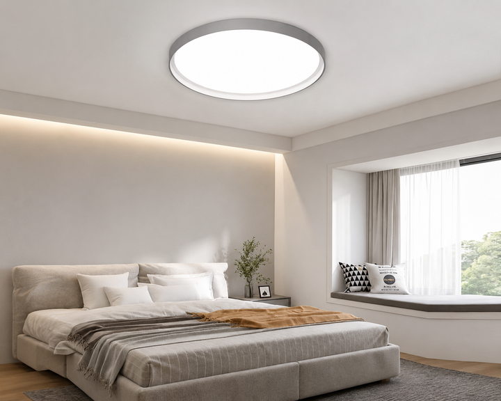 Plafoniera LED rotundă gri 42W, Ø370 mm, lumină reglabilă 3000K / 4500K / 6500K ML-007/370GRI
