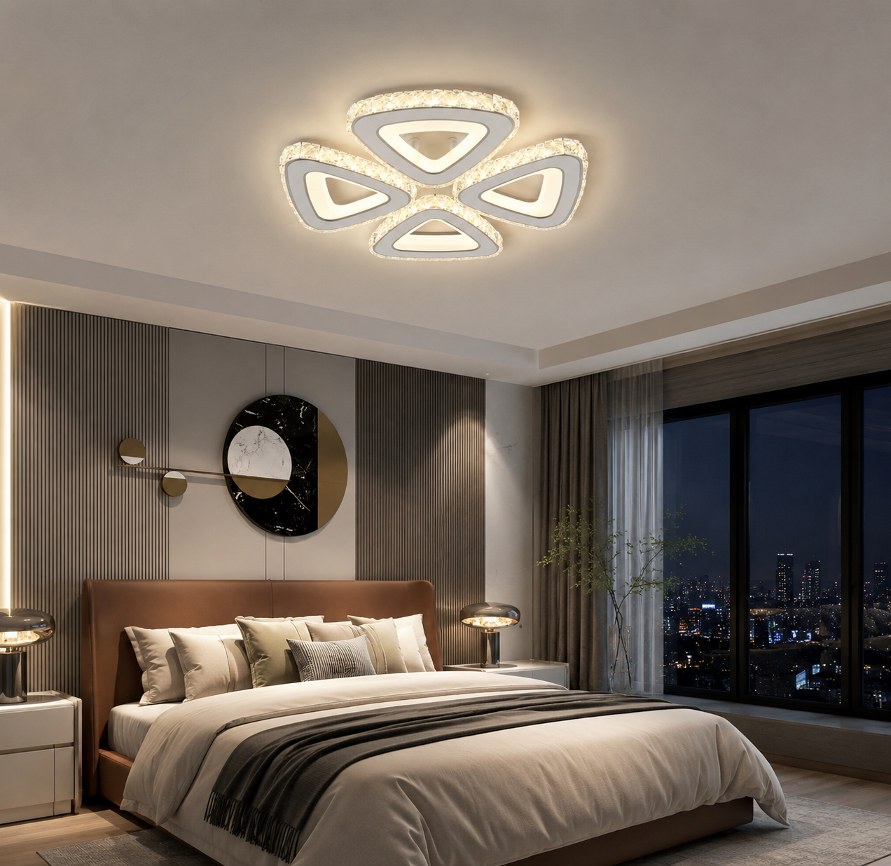 Lustra LED 7229/4 CU TELECOMANDA-110W LUMINA REGLABILA 3000K-6500K