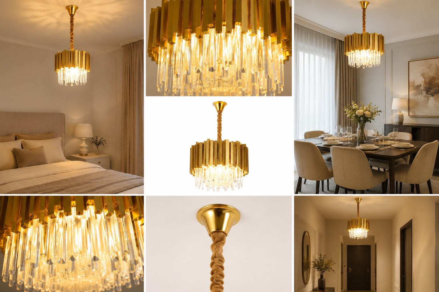 CANDELABRU AURIU CU CRISTALE, 3×E27, Ø30 CM, DESIGN ELEGANT ȘI MODERN 3211/300FG