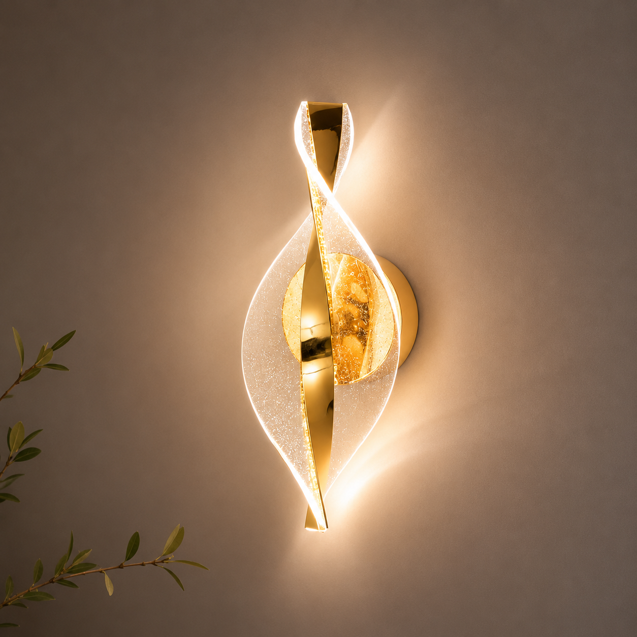 Aplica LED moderna aurie, 300×125×100 mm, 18W, 3000–6500K, 59193