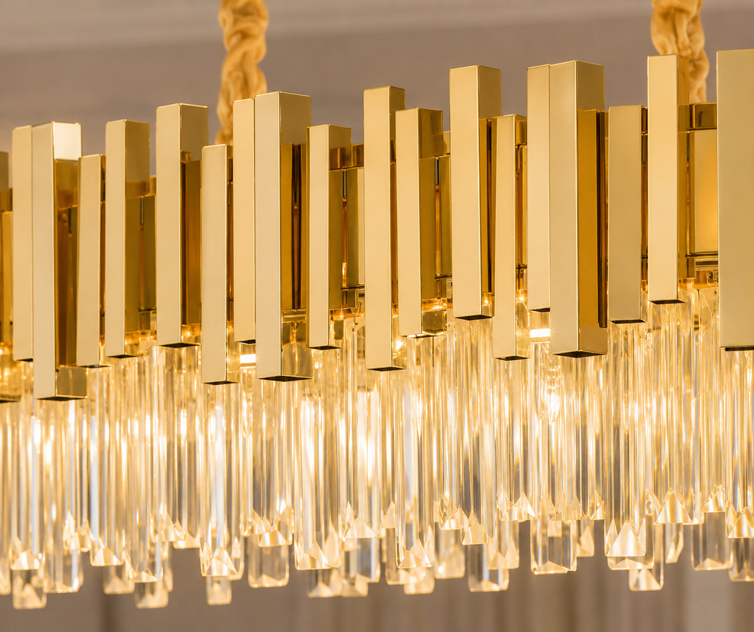 CANDELABRU AURIU  CU CRISTALE, 8×E27, Ø800+300 CM, DESIGN ELEGANT 3211/800+300FG