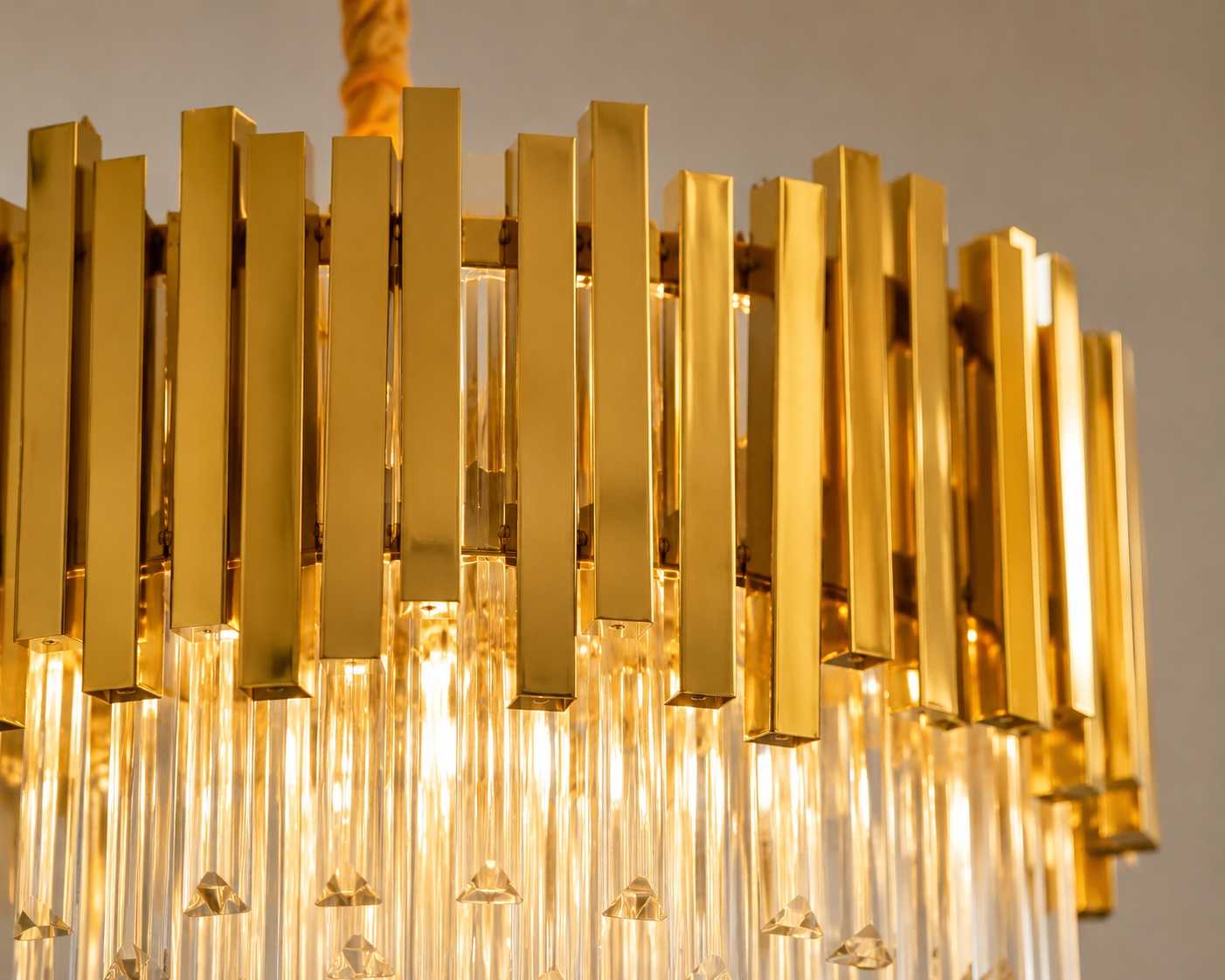 CANDELABRU AURIU CU CRISTALE, 3×E27, Ø30 CM, DESIGN ELEGANT ȘI MODERN 3211/300FG
