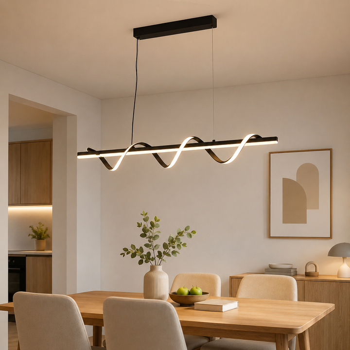 Pendul LED Valuri 94W Negru – 8359 negru, Iluminare Modernă și Elegantă