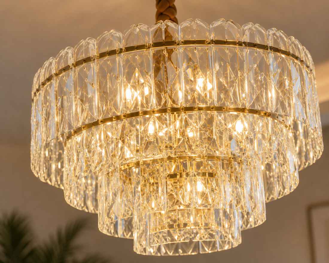 Candelabru cu 6 becuri E27 – Model 98046/500FG, Ø500 mm, finisaj auriu elegant