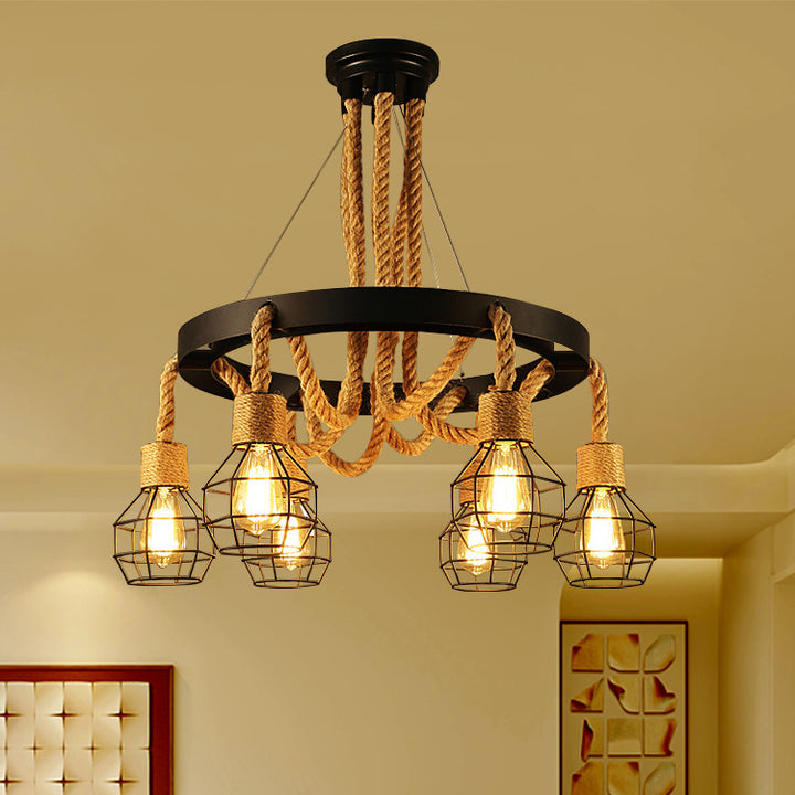 Pendul modern 6 surse, soclu E27, D72 x H40 cm – JD-601