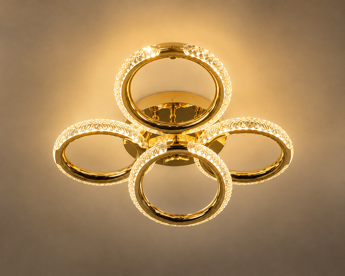 Lustra  LED P011-2+2 FGD Auriu Lucios-60W