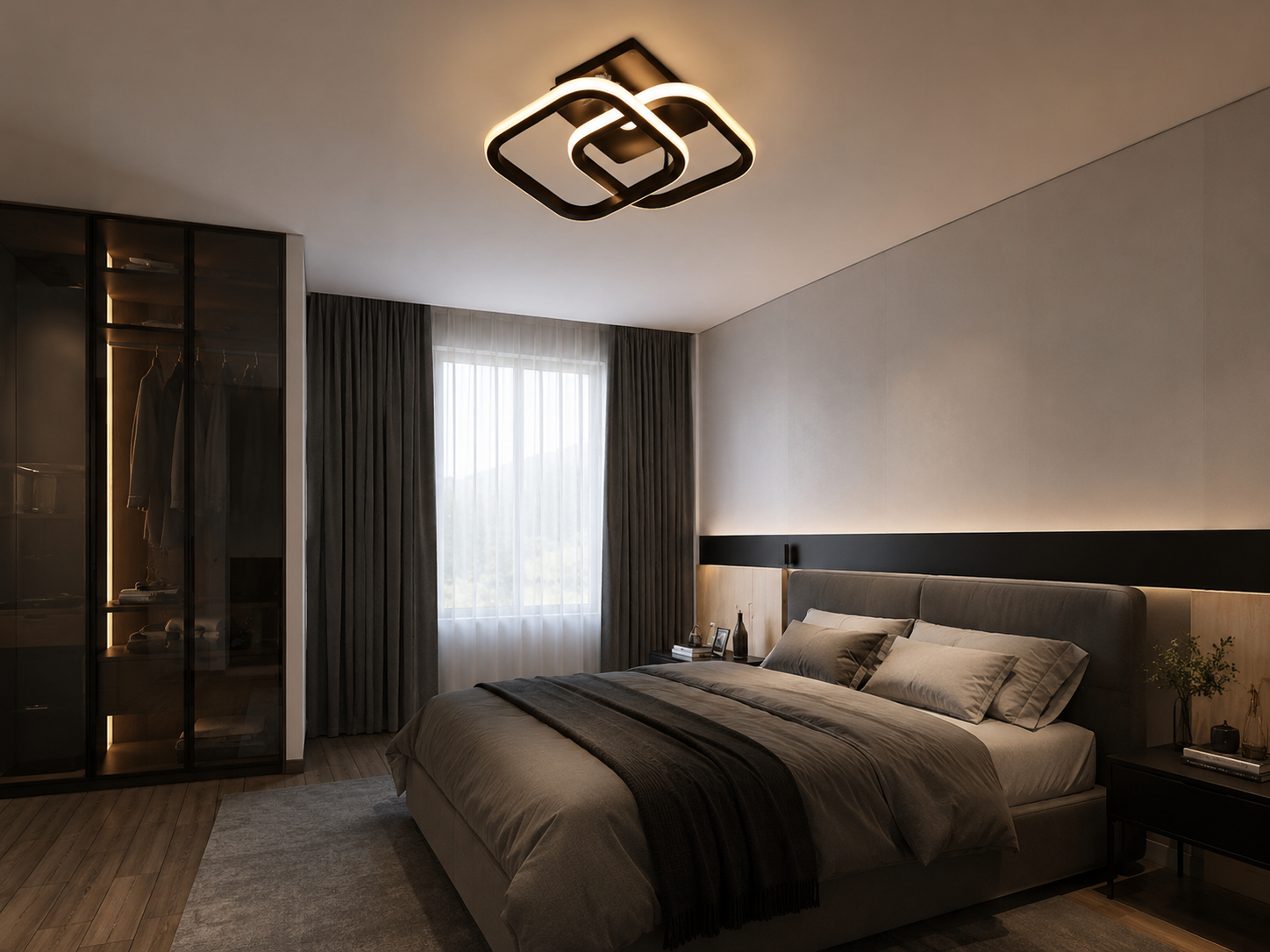 Aplica LED moderna neagra 22W, lumina neutra – 71363/2BK Senzor