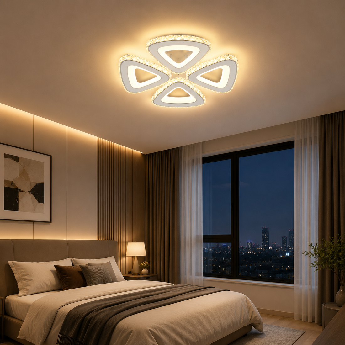 Lustra LED 7229/4 CU TELECOMANDA-110W LUMINA REGLABILA 3000K-6500K