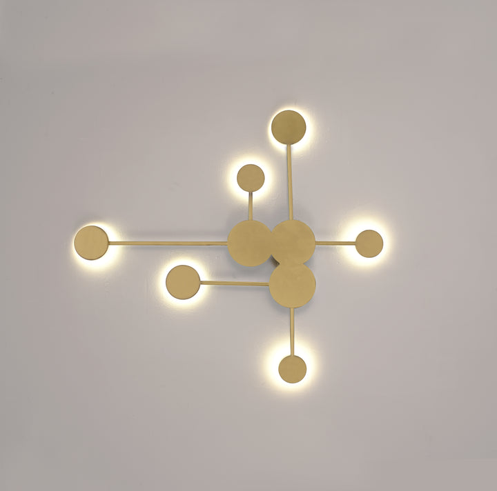 Aplica de perete LED aurie, design geometric, 36×2W, 860×770×40 mm, L71086/3+3