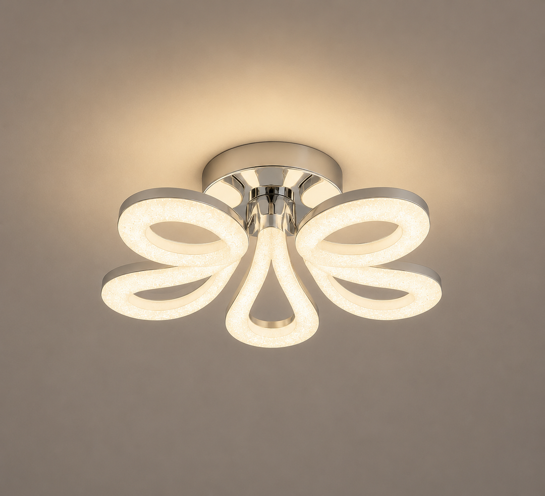 Lustra LED cu telecomandă, 500×500×170 mm, 100W, 3300K–6500K, finisaj modern, 2516/5