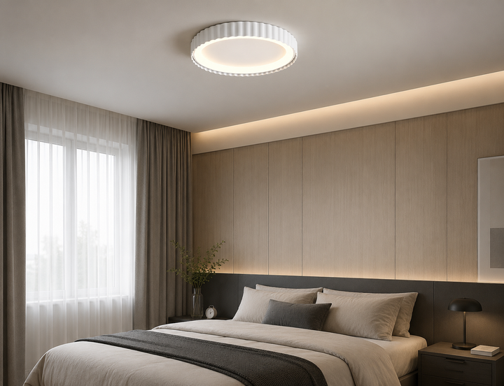 Plafoniera  LED rotundă albă cu margini decorative și telecomandă – 62W – 77259/500A1 WH