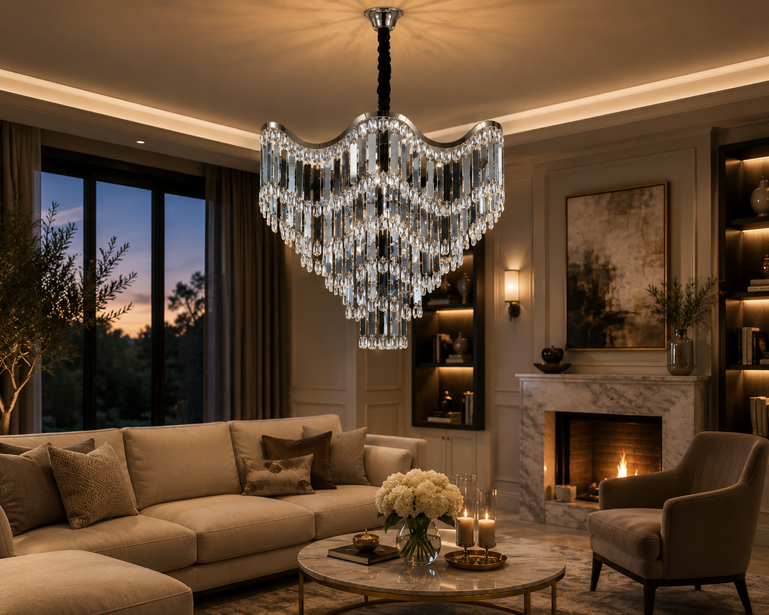 Candelabru modern, Ø780×H656 mm, E27 max 60W×18, 78012/780 CH
