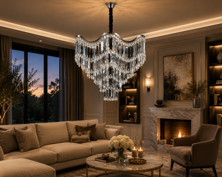 Candelabru modern, Ø780×H656 mm, E27 max 60W×18, 78012/780 CH