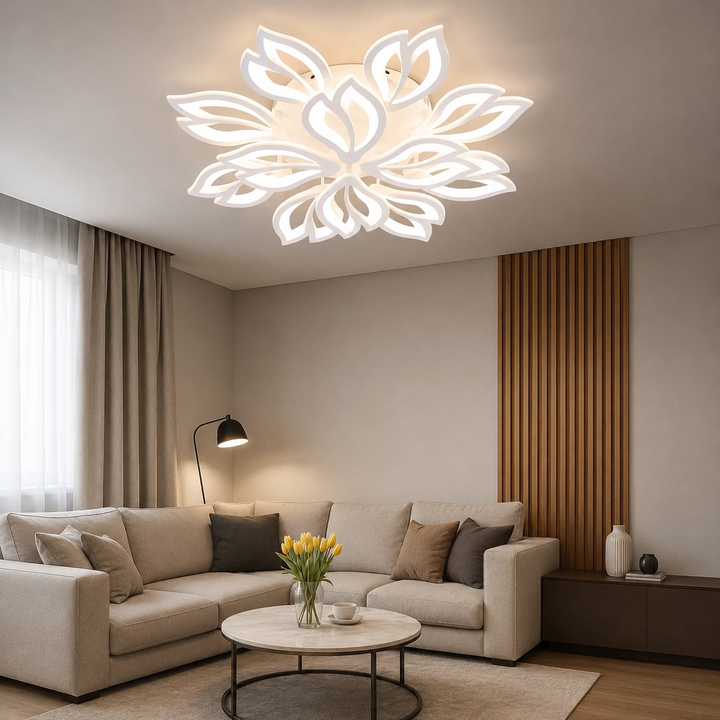 Lustra LED 240W cu telecomandă, Ø760 mm, lumină reglabilă 3000–6500K – model 19250/8+4N WH