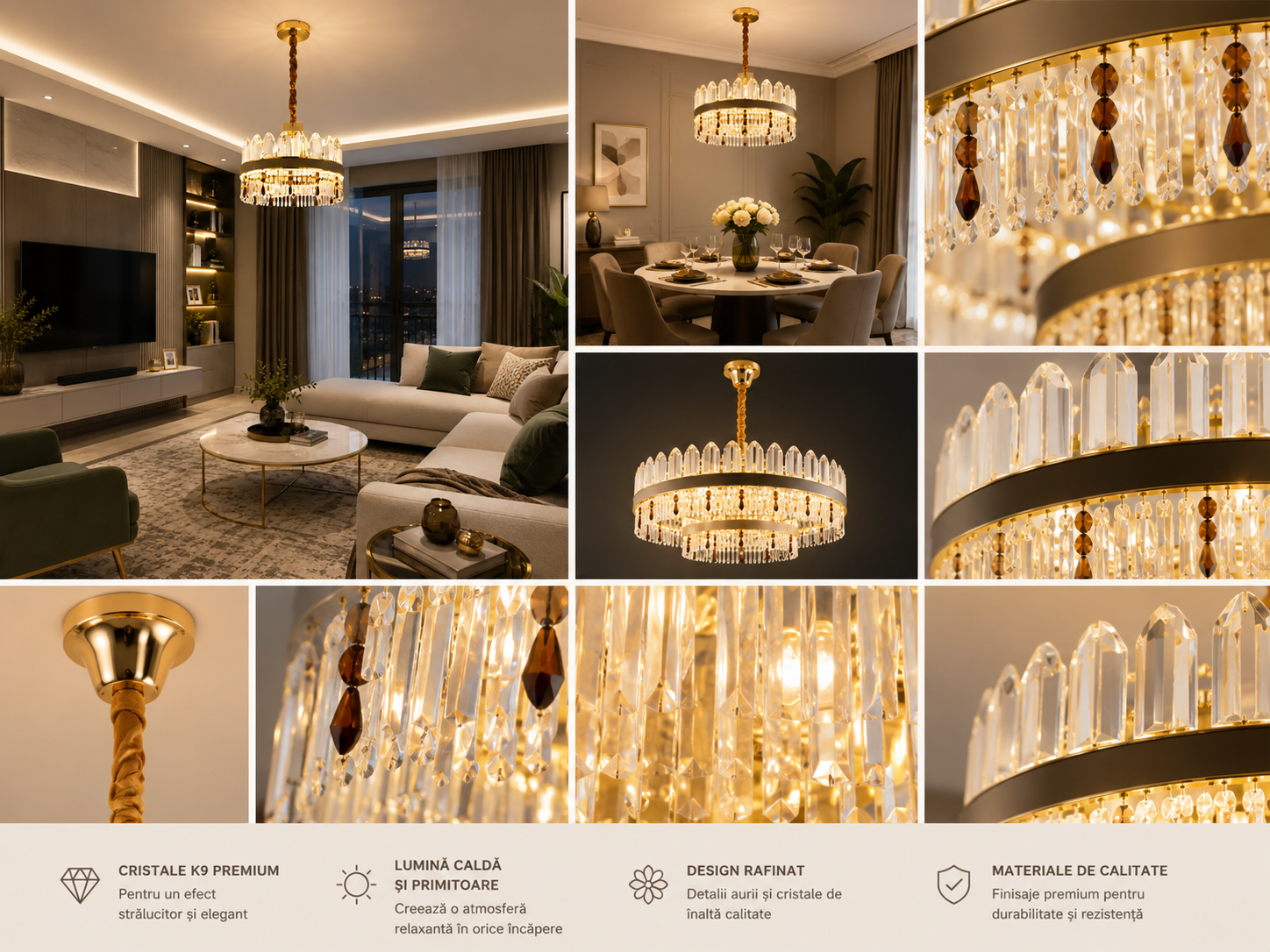 Candelabru Cristal  Ø450,104W 8651/450
