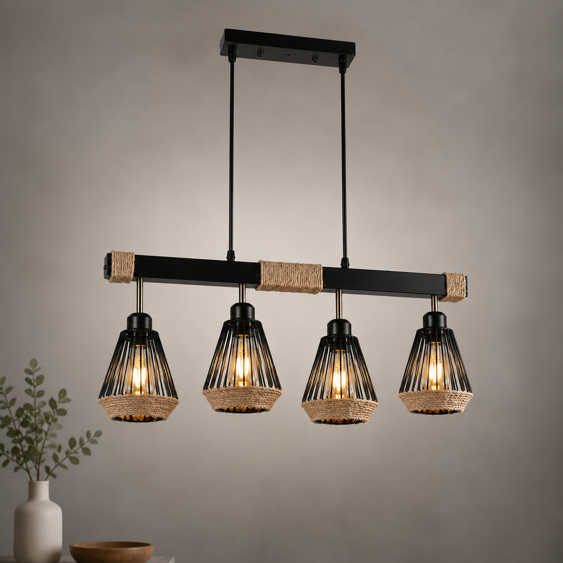 Pendul modern 4 surse, soclu E27, D75 x H33 cm – JD-66