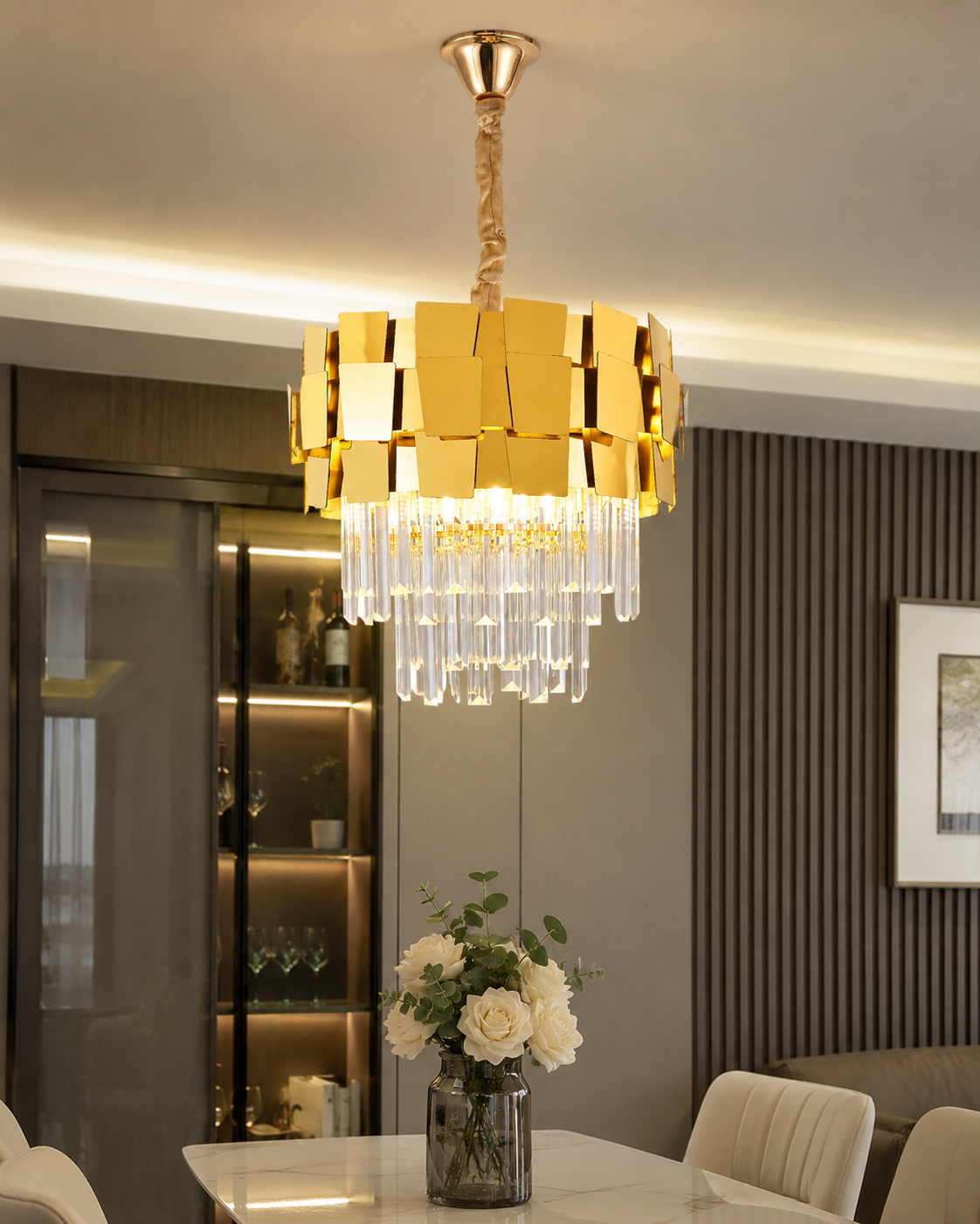 Candelabru decorativ H5580-300 FGD, Ø300×H340 mm, E27 max 60W × 3 5580/300FGD