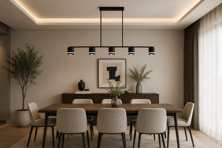 Pendul LED negru 59203/5 – 5 becuri GX53, 3000-6500K