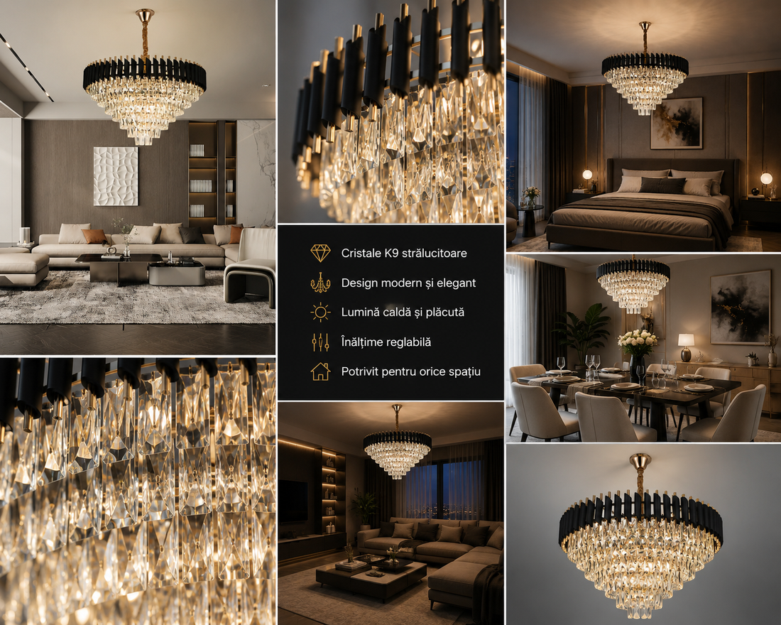 Candelabru elegant, model 9001/800FG+BK