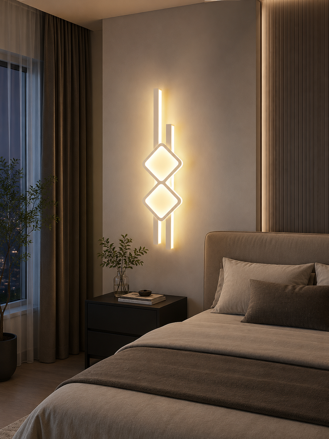 APLICA LED 2X32W, MONTAJ PE PERETE, 650X150 MM, TEMPERATURĂ DE CULOARE 3000–6500K – MODEL 9724/650WH