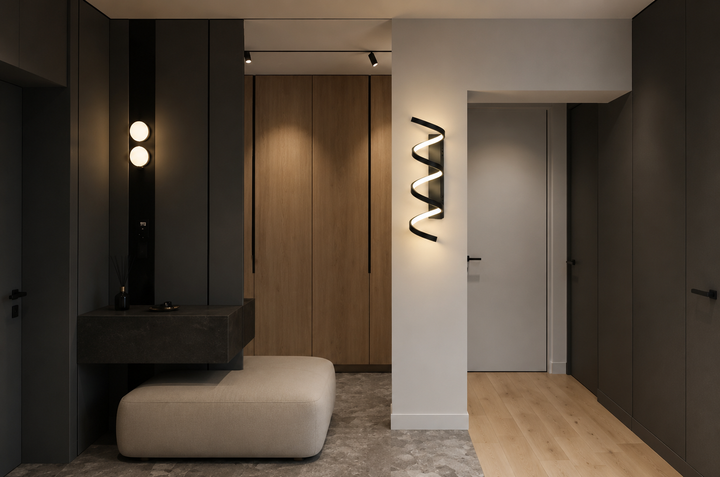 Aplica LED modernă, 48W total, 430 mm, temperatură reglabilă 3000K–6500K – model 59094BK