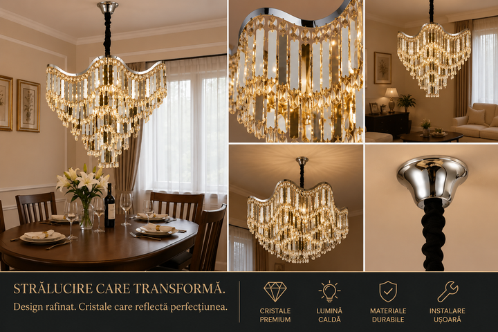 Candelabru modern, Ø780×H656 mm, E27 max 60W×18, 78012/780 CH