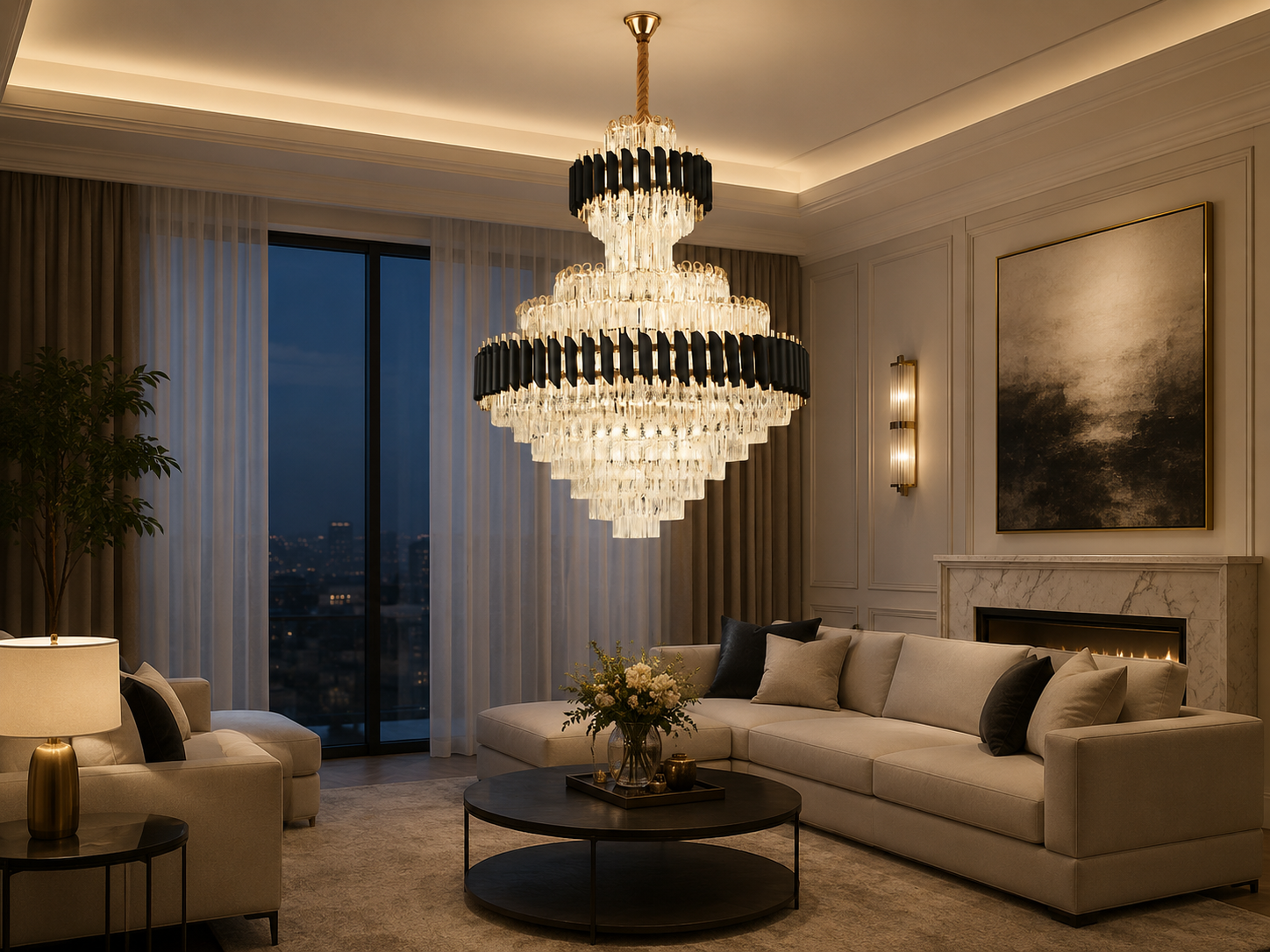 Candelabru elegant, model 9001/800*1100FG+BK