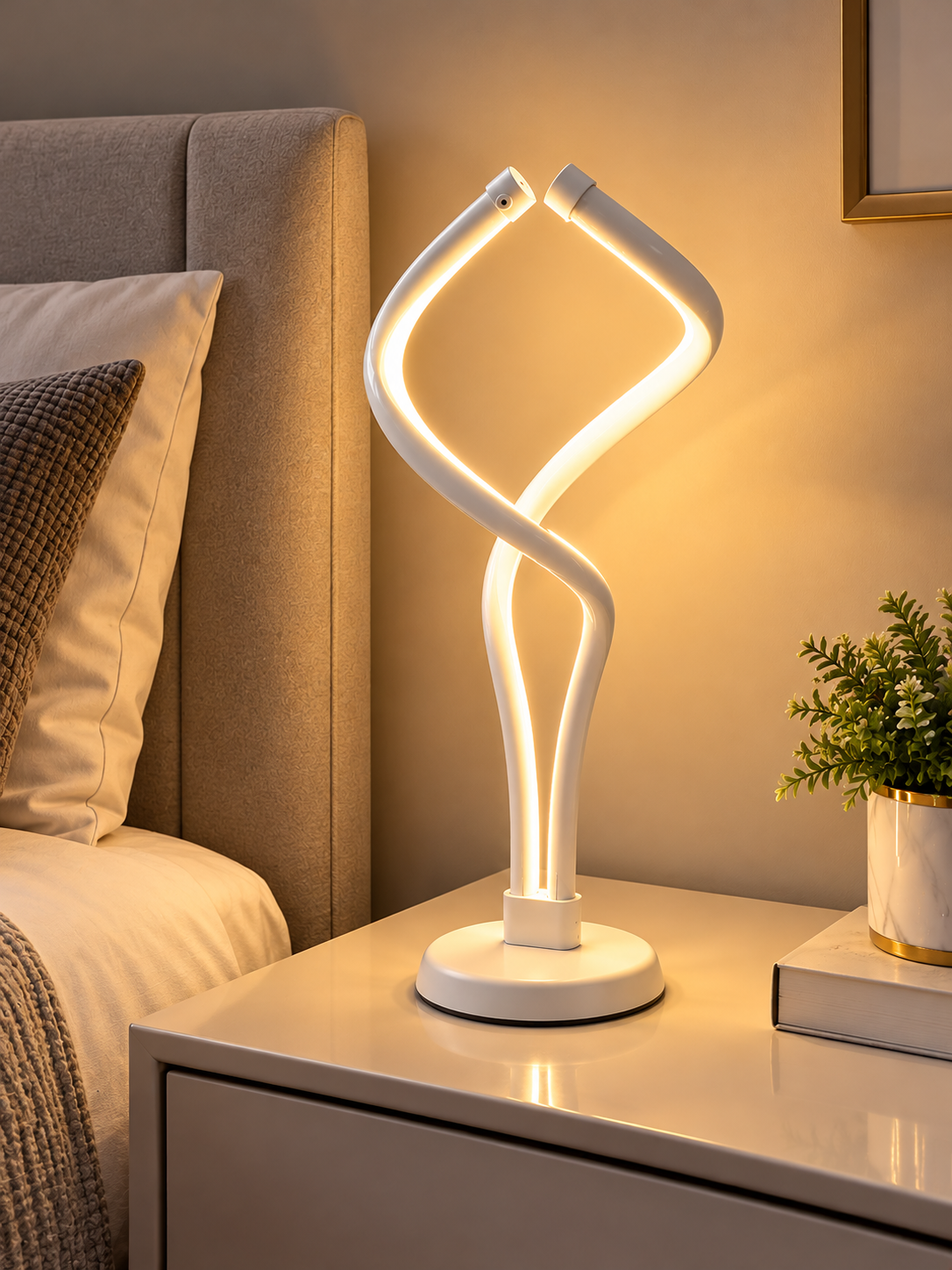 Veioză decorativă LED 8607 WH– Alb