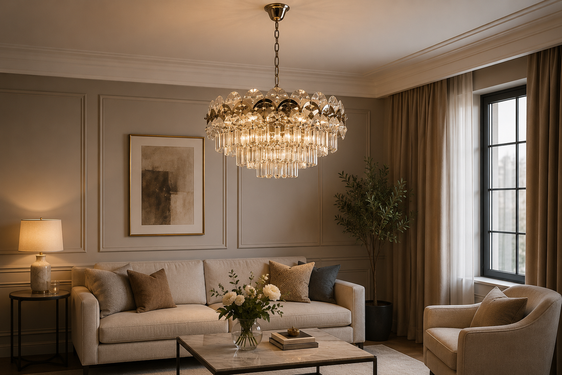 Candelabru Cristal Clasic 10 Becuri E27, Ø500 mm, Stil Elegant Vintage, Fara Telecomanda