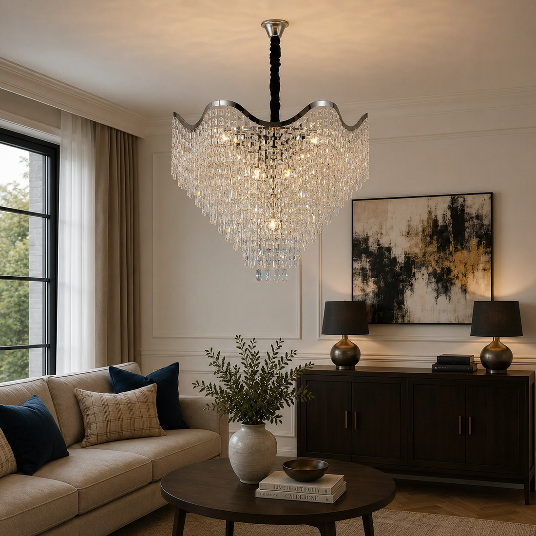 Candelabru elegant, Ø780×H620 mm, E27 MAX60W×18, model 78006/780 CH