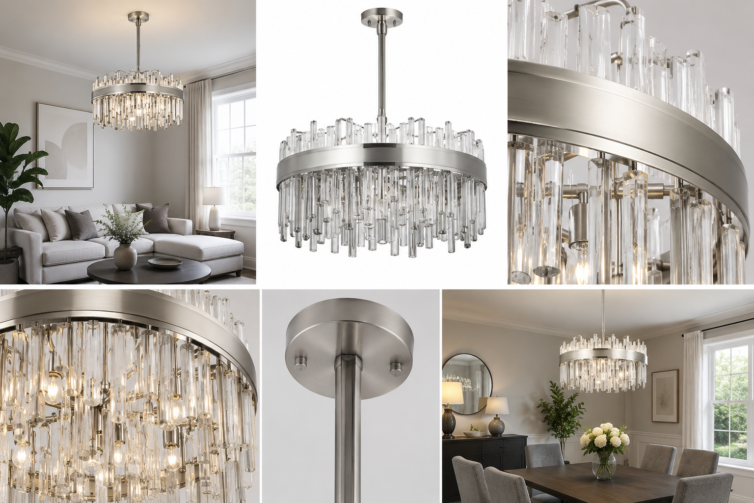Candelabru LED cu telecomanda, 140 W, Ø ≈ 600 mm, temperatura reglabila 2800–6500 K – model 8652/600 SKG