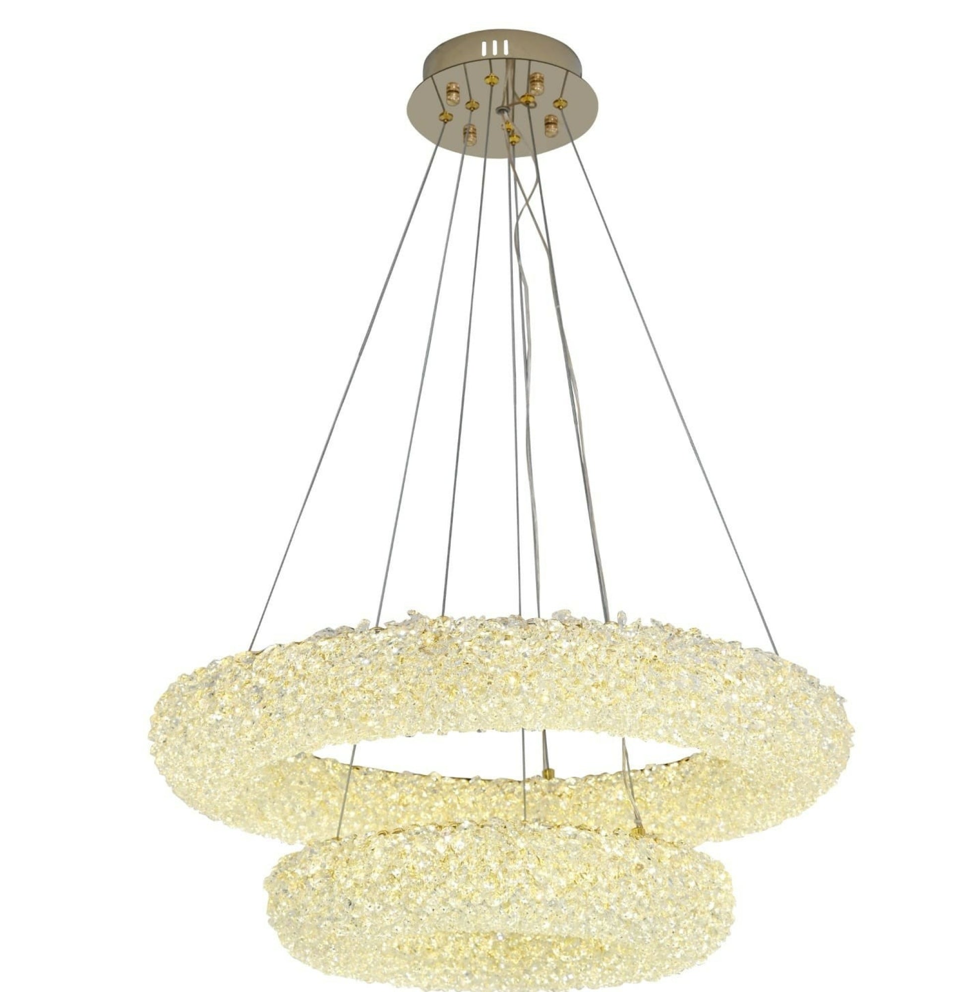 Pendul LED dublu – Ø600+Ø400 mm, 174W, Auriu FGD (5558-600+400 FGD)