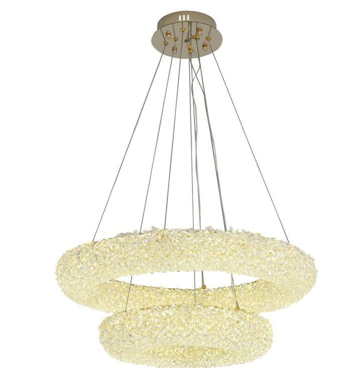 Pendul LED dublu – Ø600+Ø400 mm, 174W, Auriu FGD (5558-600+400 FGD)