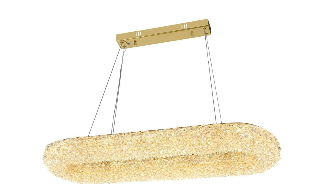 Pendul LED dreptunghiular auriu 5558-300×850 FGD – 124W