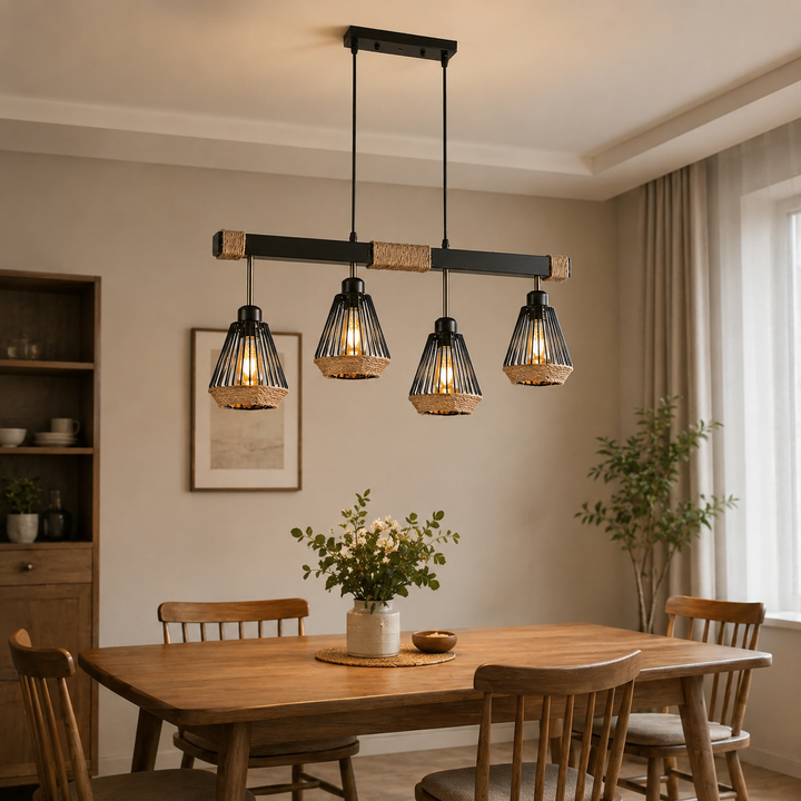 Pendul modern 4 surse, soclu E27, D75 x H33 cm – JD-66