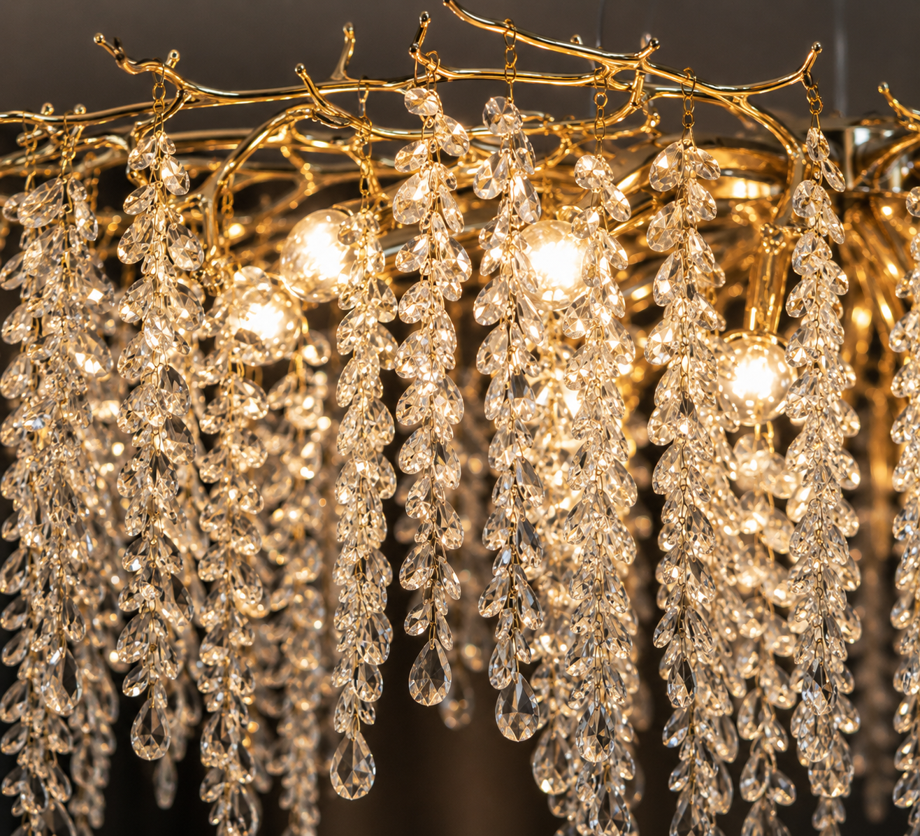 CANDELABRU DECORATIV CU 10 BECURI E14 – MODEL 27095/1200+550 OG+FGD