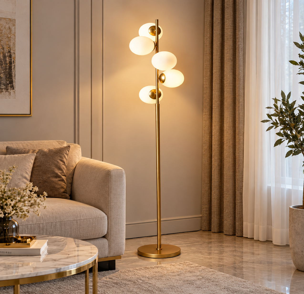 Lampadar A891-5L Auriu