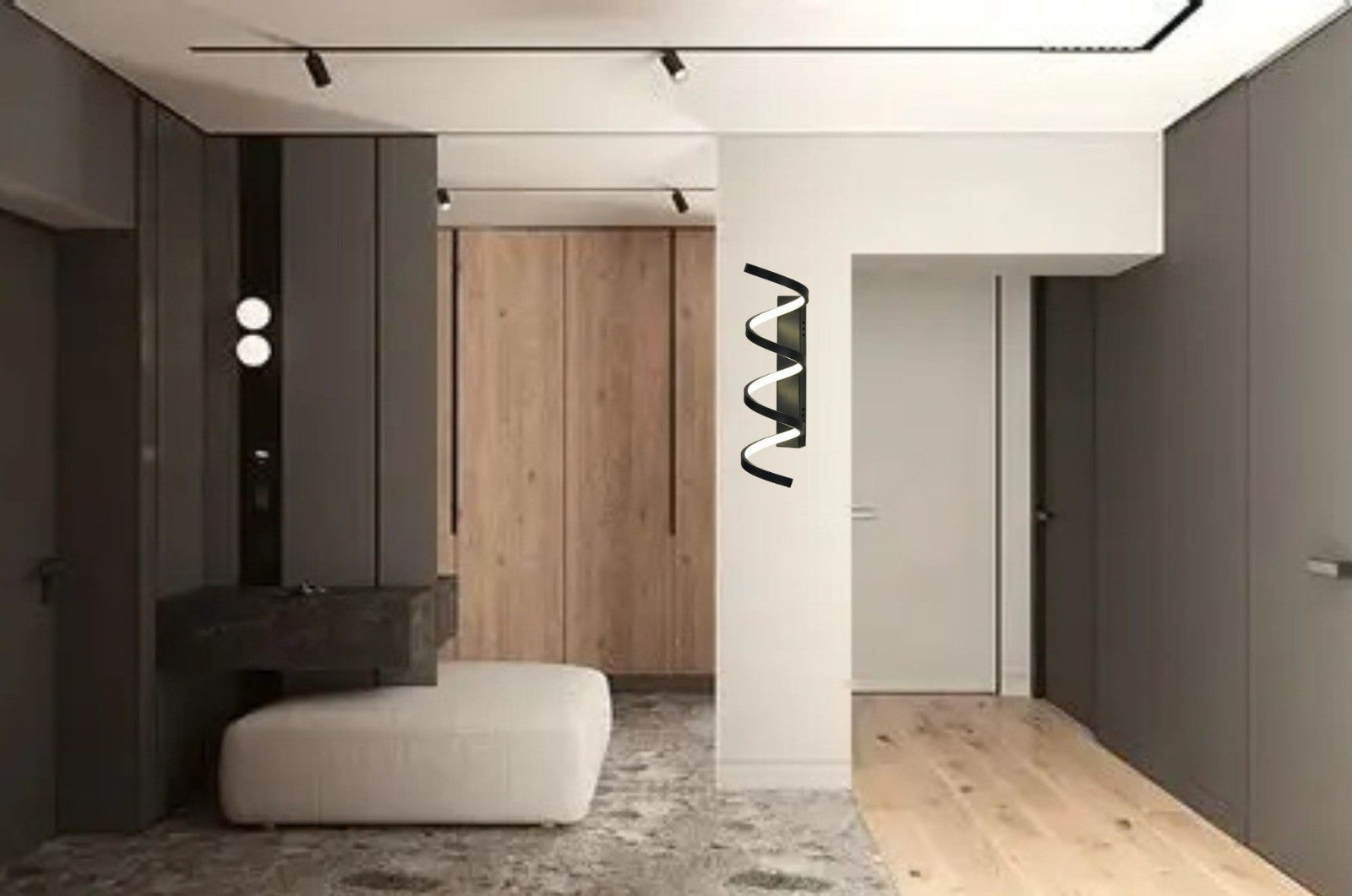 Aplica LED modernă, 48W total, 430 mm, temperatură reglabilă 3000K–6500K – model 59094BK