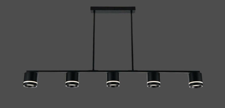 Pendul LED negru 59203/5BM – 5 becuri GX53, 3000-6500K