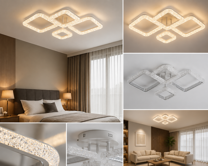 Lustră LED Modernă Cristal – Model 7276/2+2