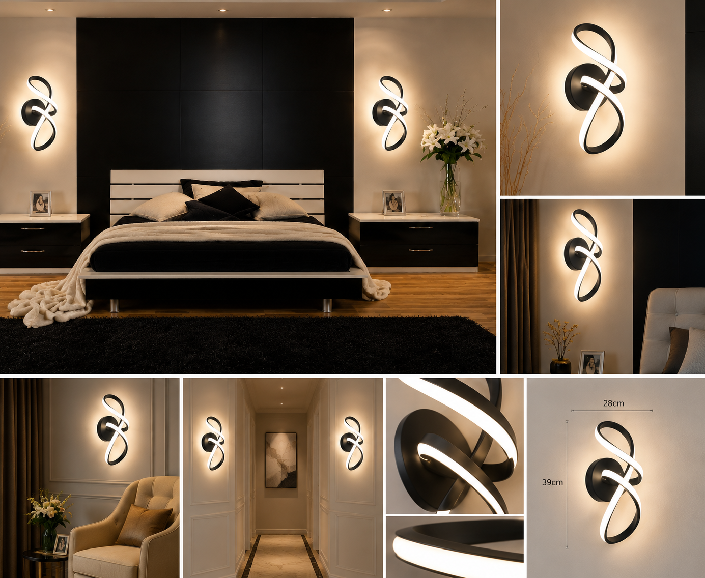 Aplica De perete  Cu Led  77073/1 BK