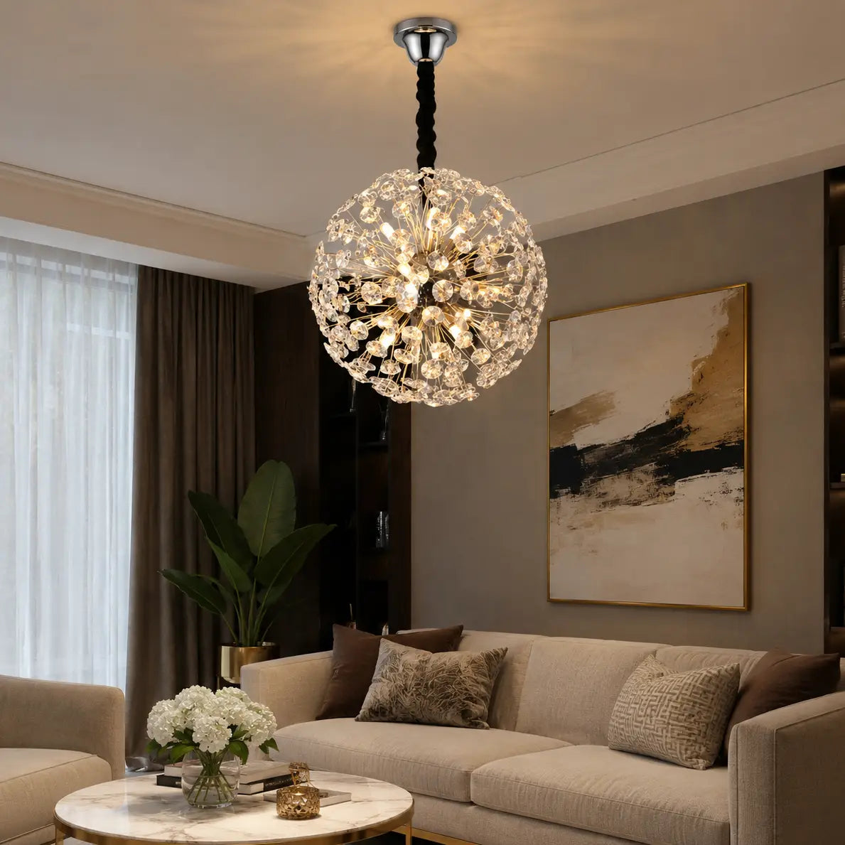 Candelabru Auriu cu Cristale – 9×G9, 50 cm, Design Modern și Elegant 5523/500FG