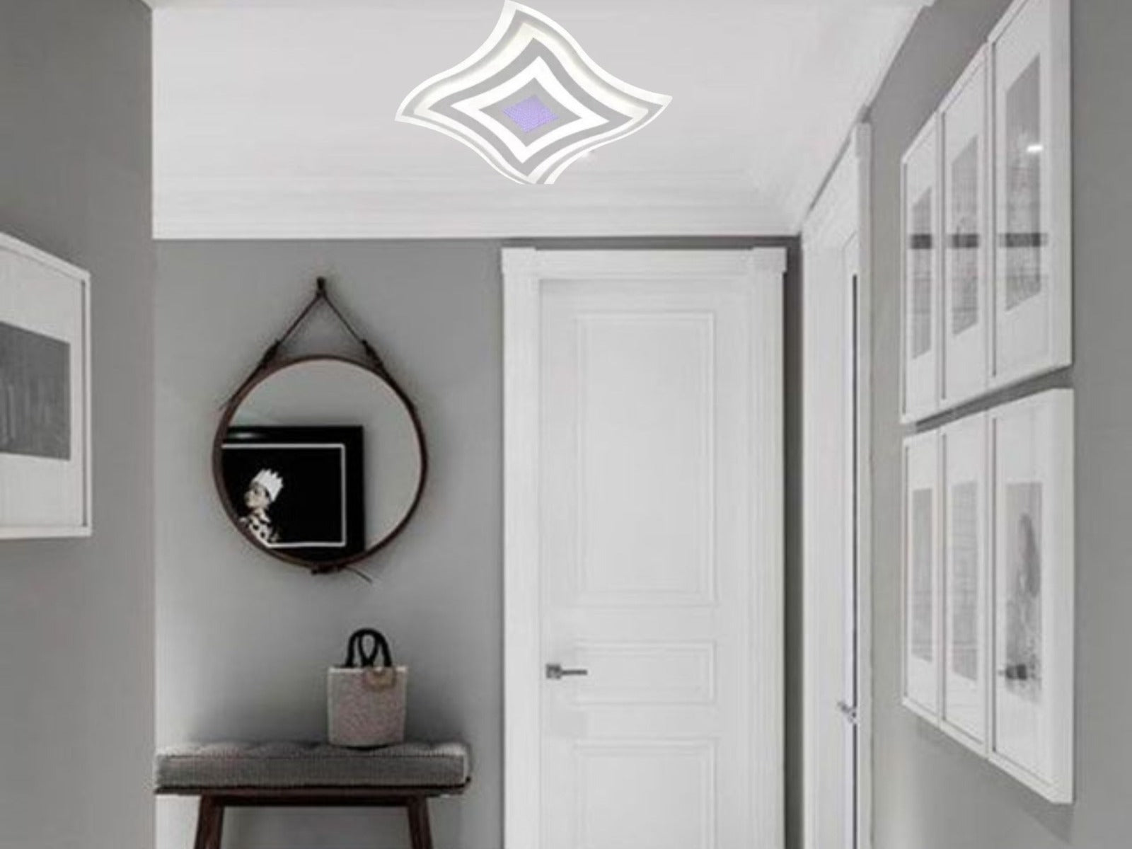 Plafoniera LED, Alba cu Design Ondulat – 300×300 mm, 67W 6038/300D