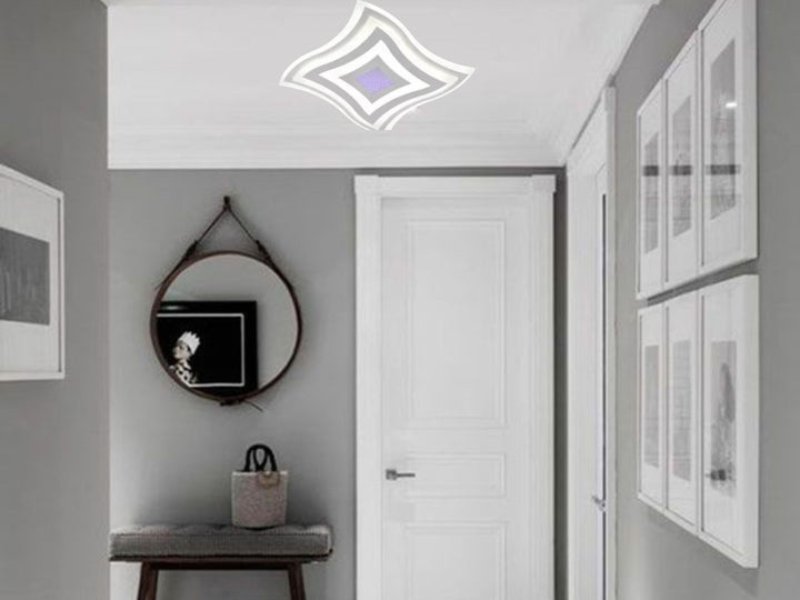 Plafoniera LED, Alba cu Design Ondulat – 300×300 mm, 67W 6038/300D