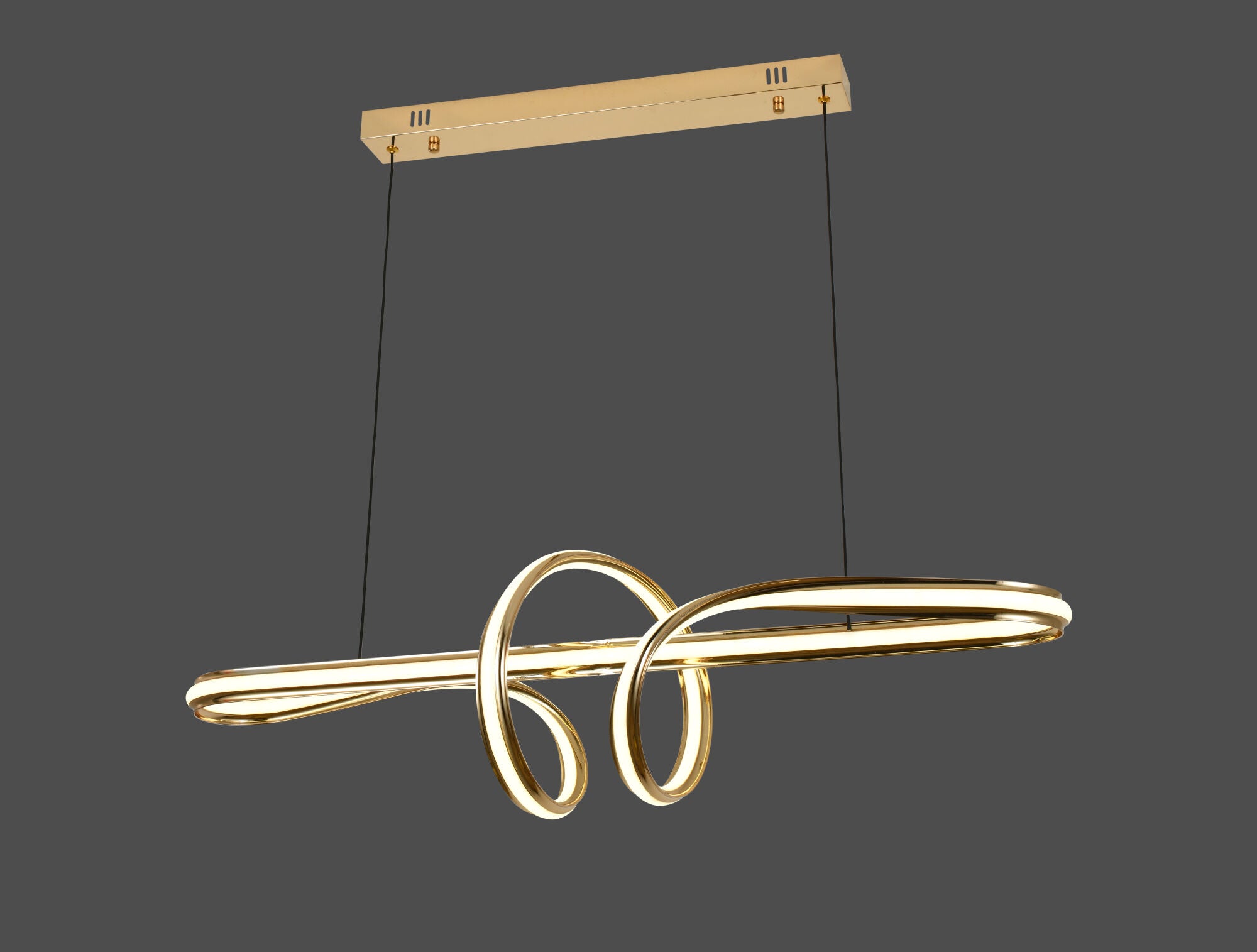 Pendul LED elegant 61012/930+280FGD cu lumină reglabilă, telecomandă și finisaj auriu