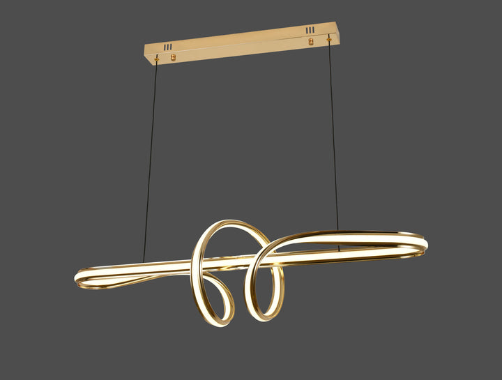 Pendul LED elegant 61012/930+280FGD cu lumină reglabilă, telecomandă și finisaj auriu