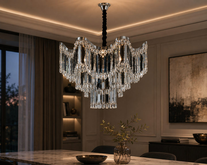 Candelabru modern, Ø600×H556 mm, E27 max 60W × 12, model 78012/600 CH
